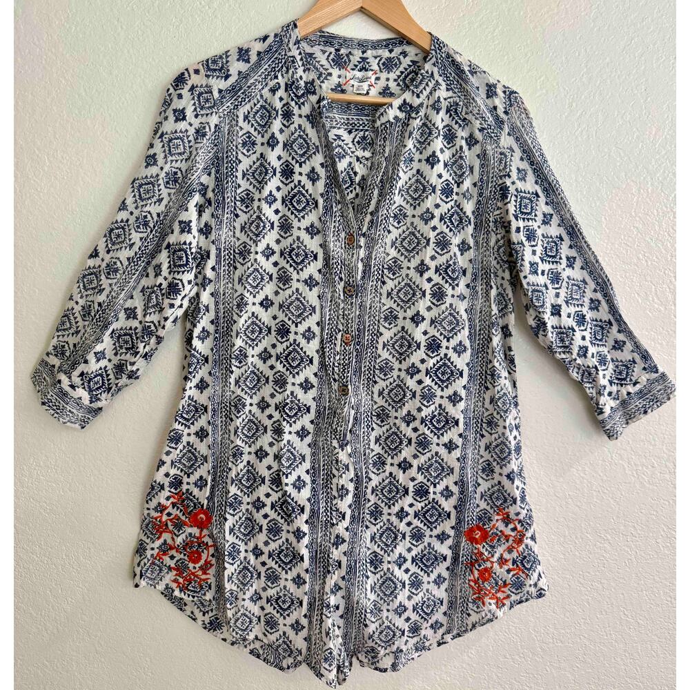 Lucky Brand Embroidered Romper Jumpsuit Boho Women's Size Medium